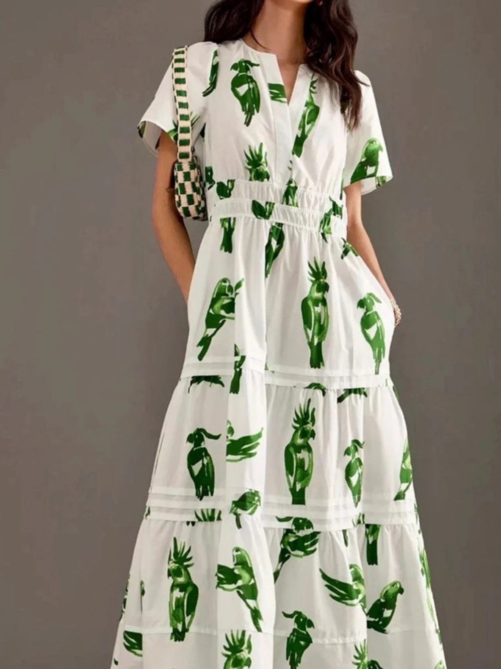 Anthropologie Somerset Green Print Maxi Dress Size Medium